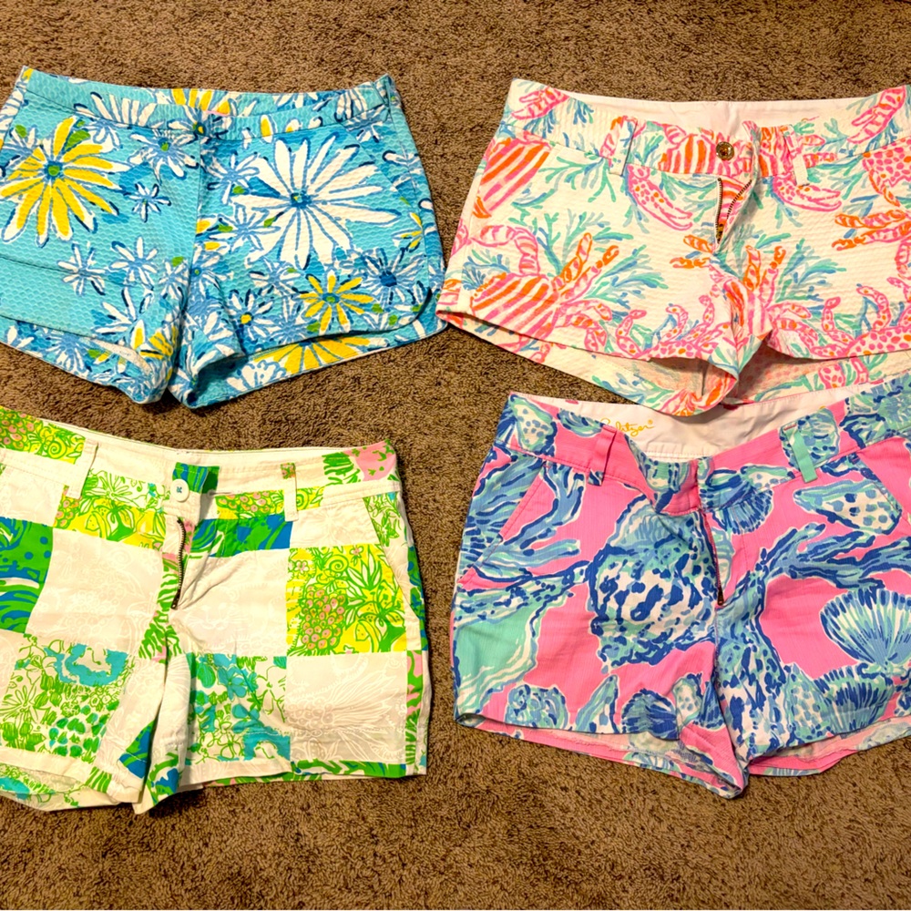 4 pairs of shorts
2 size 4
1 size 8
1 size 6